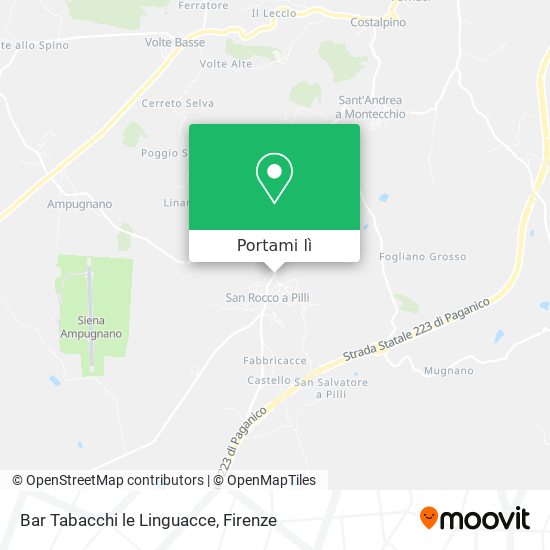 Mappa Bar Tabacchi le Linguacce