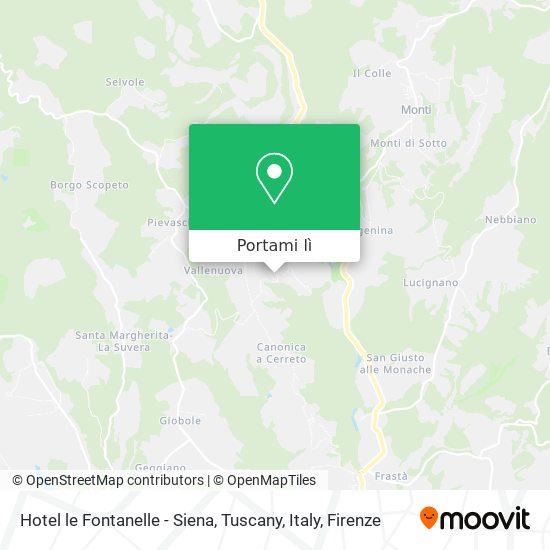 Mappa Hotel le Fontanelle - Siena, Tuscany, Italy