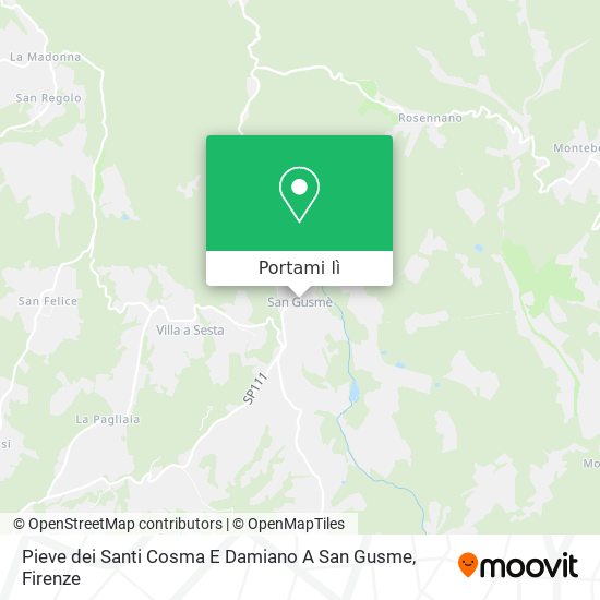 Mappa Pieve dei Santi Cosma E Damiano A San Gusme
