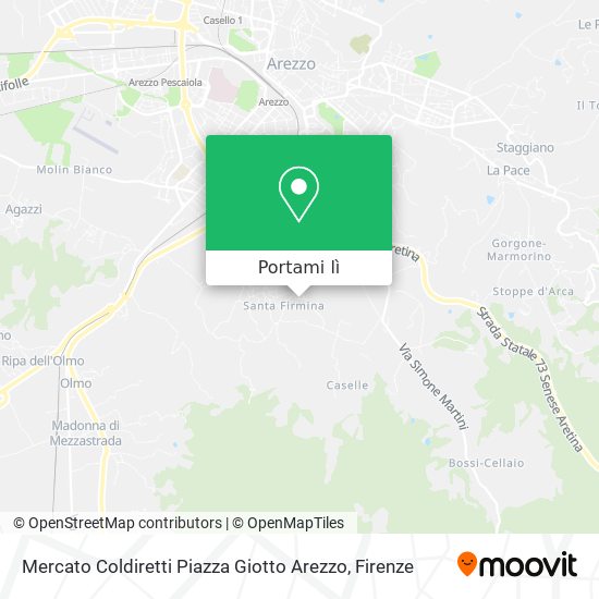 Mappa Mercato Coldiretti Piazza Giotto Arezzo