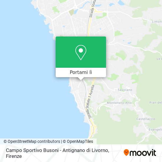 Mappa Campo Sportivo Busoni - Antignano di Livorno