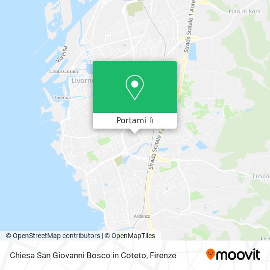 Mappa Chiesa San Giovanni Bosco in Coteto