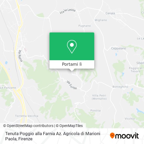 Mappa Tenuta Poggio alla Farnia Az. Agricola di Marioni Paola