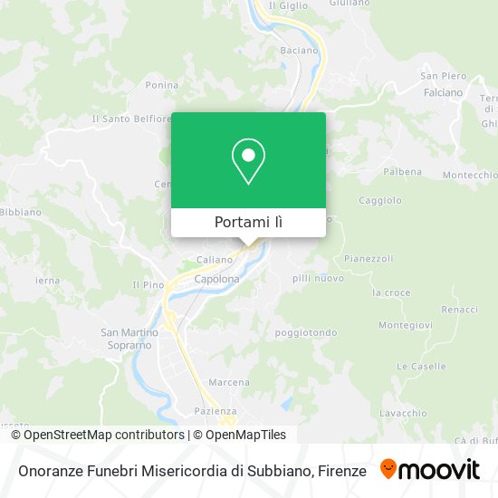 Mappa Onoranze Funebri Misericordia di Subbiano