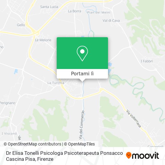 Mappa Dr Elisa Tonelli Psicologa Psicoterapeuta Ponsacco Cascina Pisa