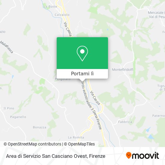 Mappa Area di Servizio San Casciano Ovest