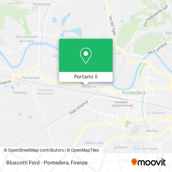 Mappa Bluscotti Ford - Pontedera