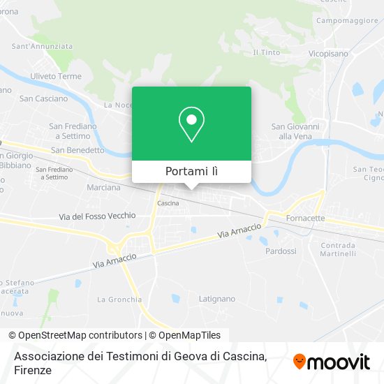 Mappa Associazione dei Testimoni di Geova di Cascina