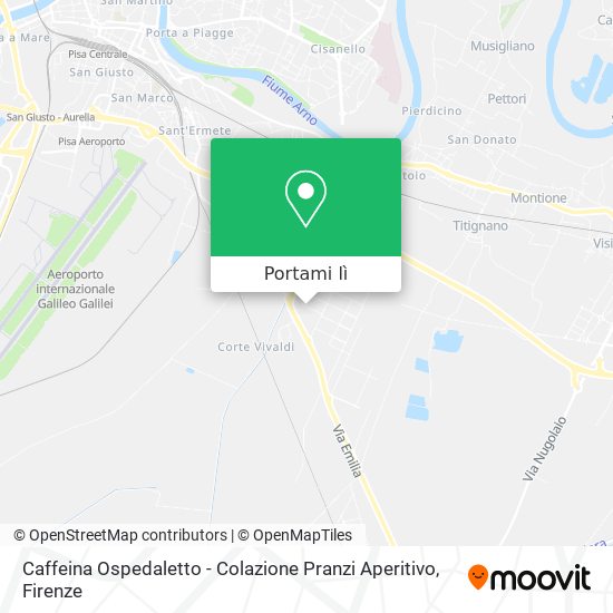 Mappa Caffeina Ospedaletto - Colazione Pranzi Aperitivo