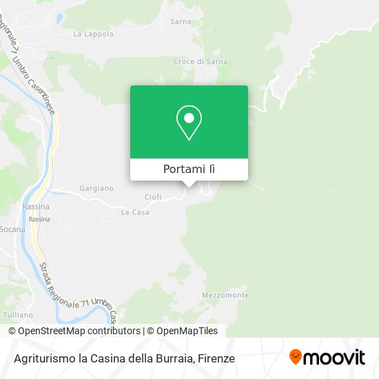 Mappa Agriturismo la Casina della Burraia