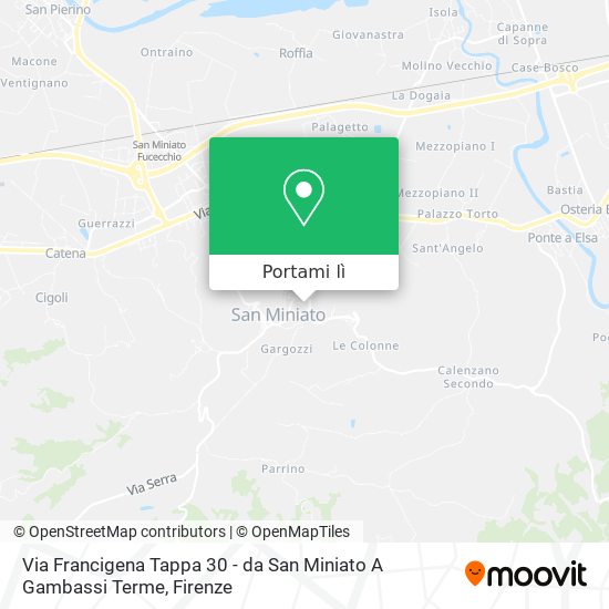 Mappa Via Francigena Tappa 30 - da San Miniato A Gambassi Terme
