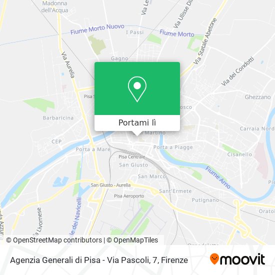 Mappa Agenzia Generali di Pisa - Via Pascoli, 7