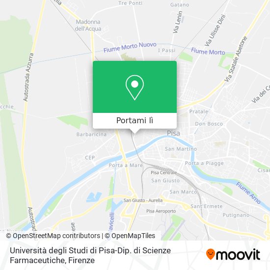 Mappa Università degli Studi di Pisa-Dip. di Scienze Farmaceutiche