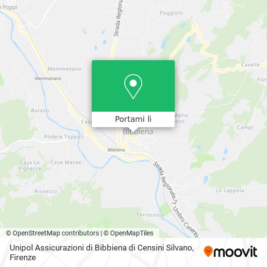 Mappa Unipol Assicurazioni di Bibbiena di Censini Silvano