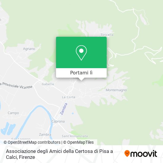 Mappa Associazione degli Amici della Certosa di Pisa a Calci
