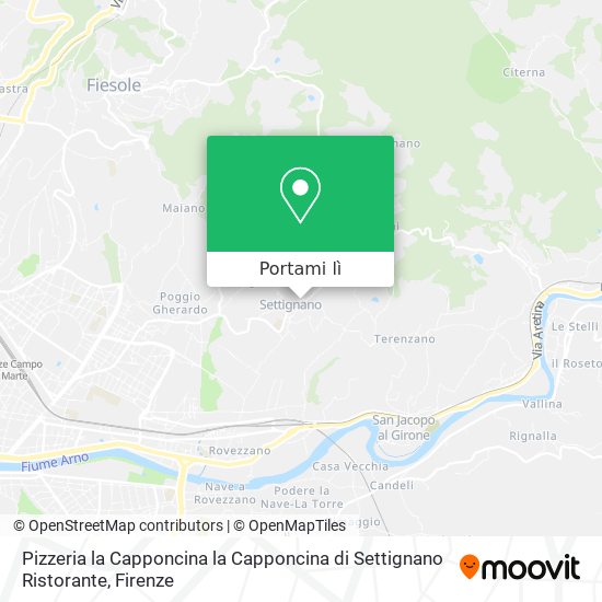 Mappa Pizzeria la Capponcina la Capponcina di Settignano Ristorante