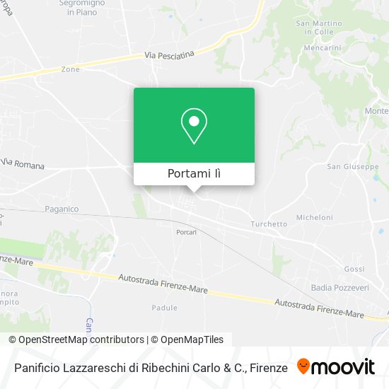 Mappa Panificio Lazzareschi di Ribechini Carlo & C.