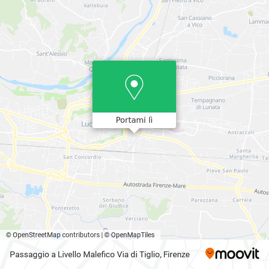 Mappa Passaggio a Livello Malefico Via di Tiglio