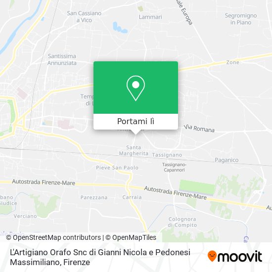 Mappa L'Artigiano Orafo Snc di Gianni Nicola e Pedonesi Massimiliano