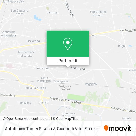Mappa Autofficina Tomei Silvano & Giusfredi Vito