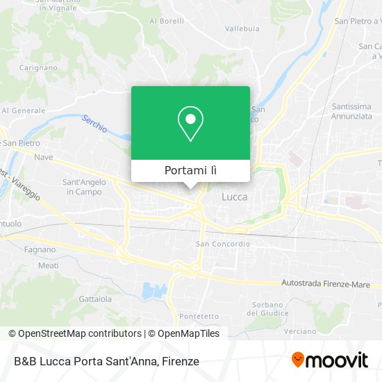Mappa B&B Lucca Porta Sant'Anna
