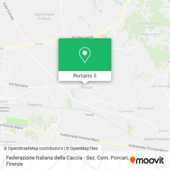 Mappa Federazione Italiana della Caccia - Sez. Com. Porcari