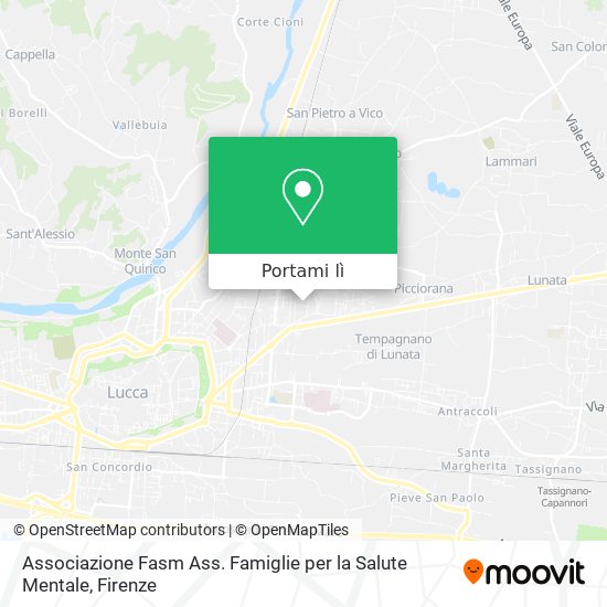 Mappa Associazione Fasm Ass. Famiglie per la Salute Mentale