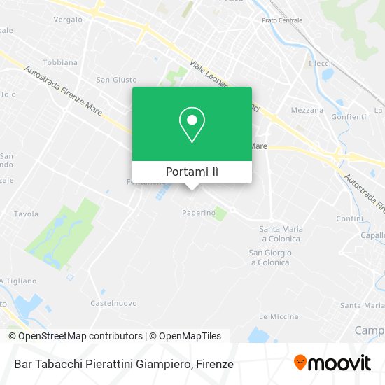 Mappa Bar Tabacchi Pierattini Giampiero