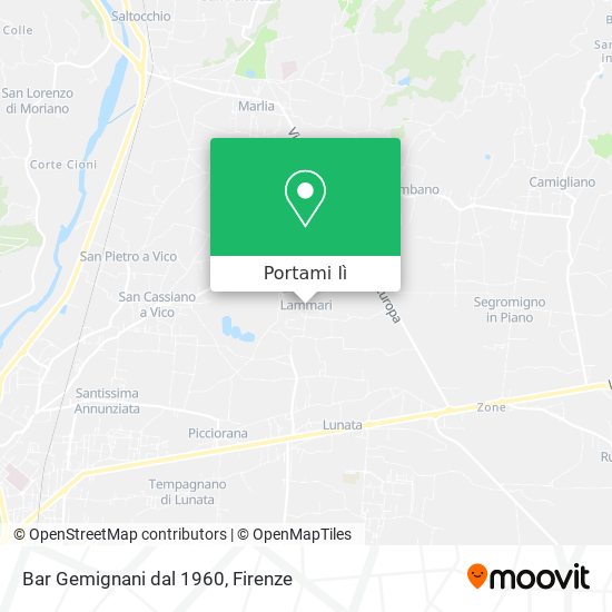 Mappa Bar Gemignani dal 1960