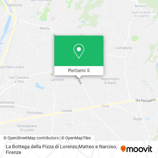 Mappa La Bottega della Pizza di Lorenzo,Matteo e Narciso