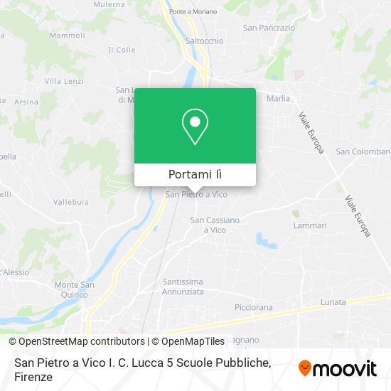Mappa San Pietro a Vico I. C. Lucca 5 Scuole Pubbliche