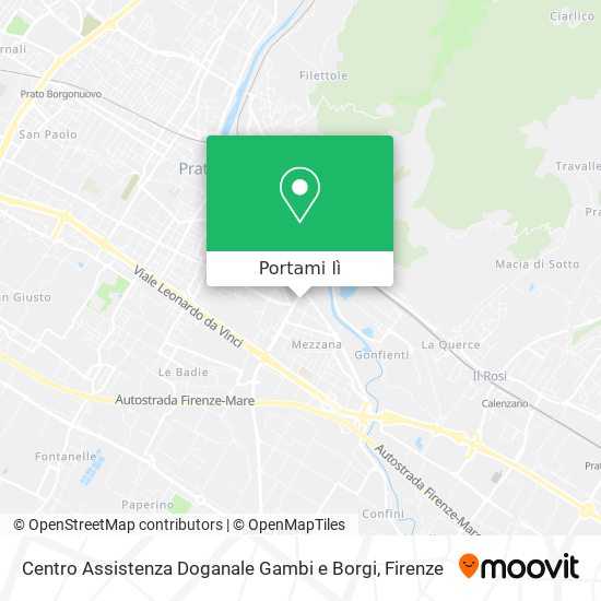 Mappa Centro Assistenza Doganale Gambi e Borgi