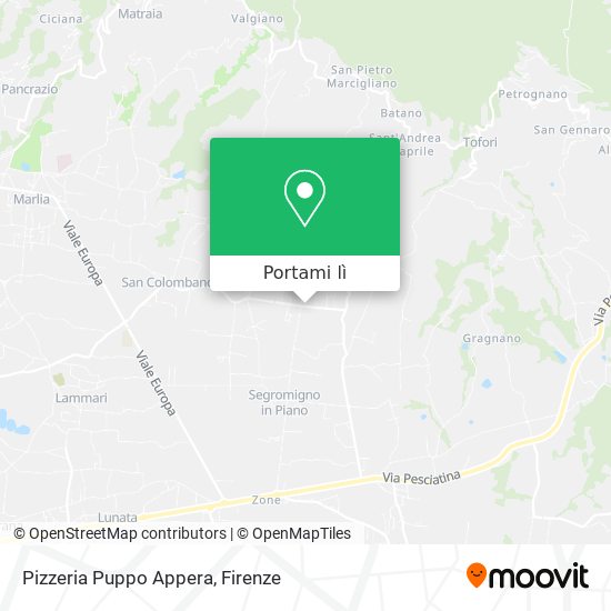 Mappa Pizzeria Puppo Appera