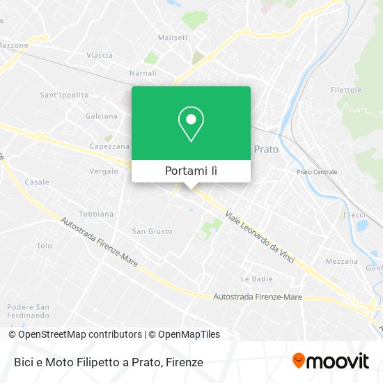 Mappa Bici e Moto Filipetto a Prato