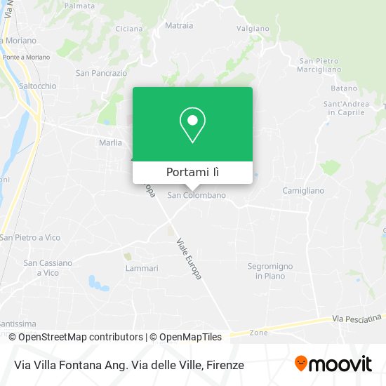 Mappa Via Villa Fontana Ang. Via delle Ville