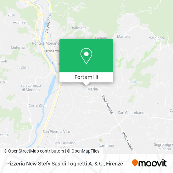 Mappa Pizzeria New Stefy Sas di Tognetti A. & C.