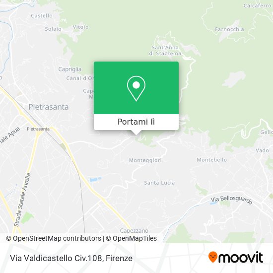 Mappa Via Valdicastello Civ.108