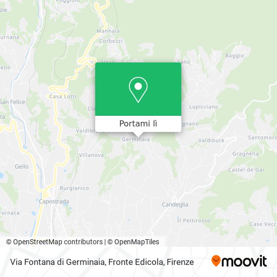 Mappa Via Fontana di Germinaia, Fronte Edicola