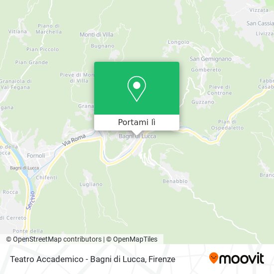 Mappa Teatro Accademico - Bagni di Lucca
