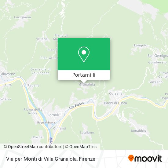 Mappa Via per Monti di Villa Granaiola