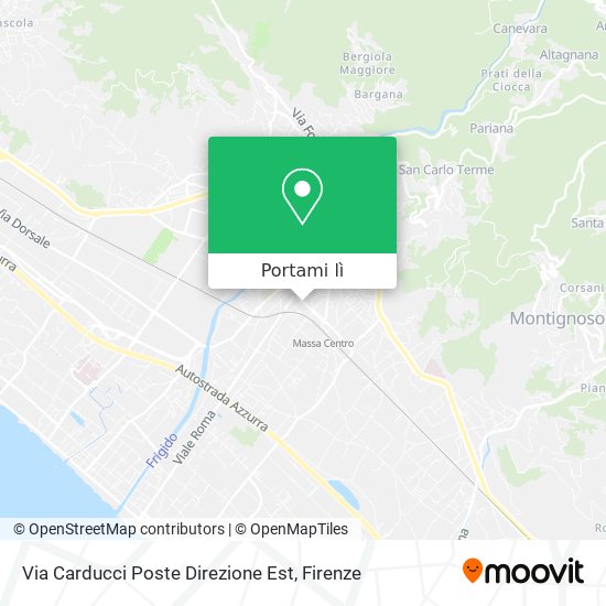 Mappa Via Carducci Poste Direzione Est