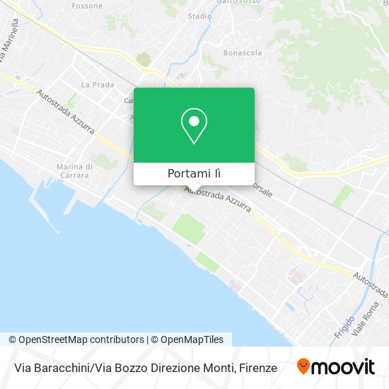 Mappa Via Baracchini / Via Bozzo Direzione Monti