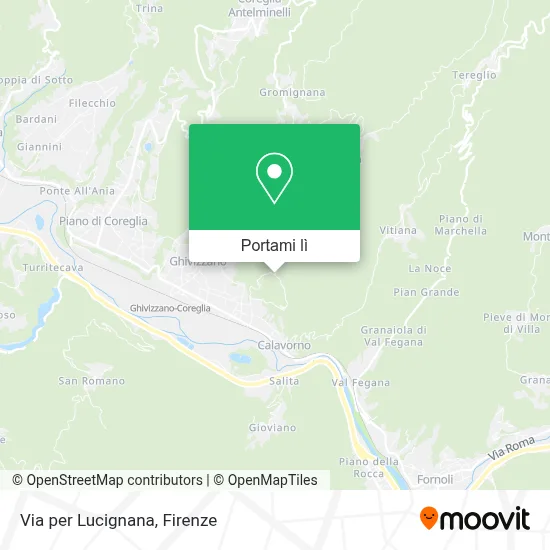 Mappa Via per Lucignana