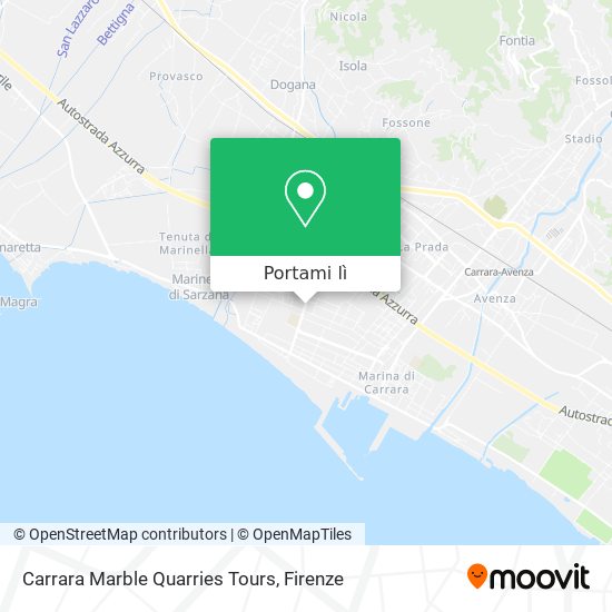 Mappa Carrara Marble Quarries Tours