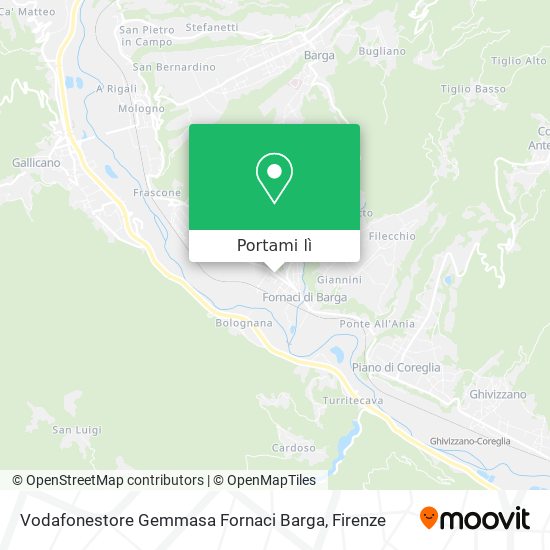 Mappa Vodafonestore Gemmasa Fornaci Barga
