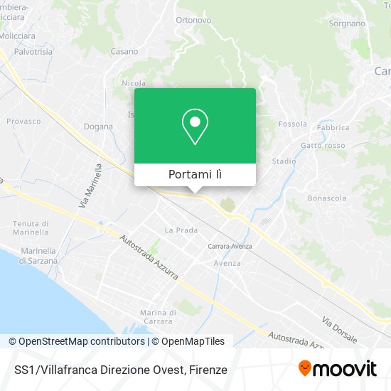 Mappa SS1 / Villafranca Direzione Ovest