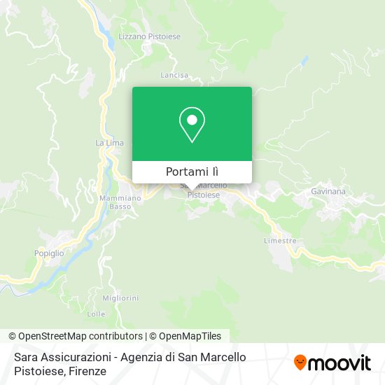 Mappa Sara Assicurazioni - Agenzia di San Marcello Pistoiese