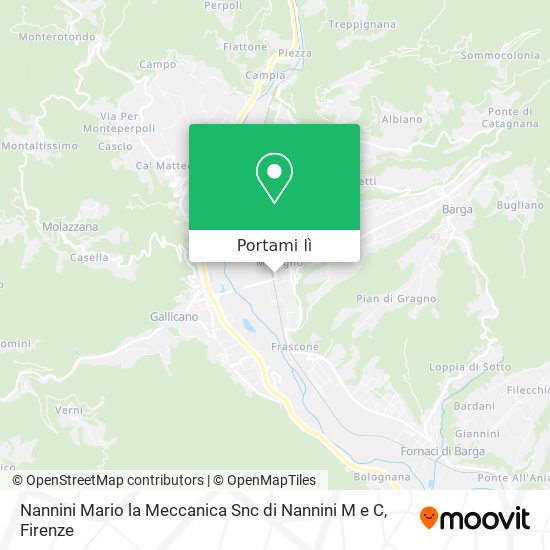 Mappa Nannini Mario la Meccanica Snc di Nannini M e C
