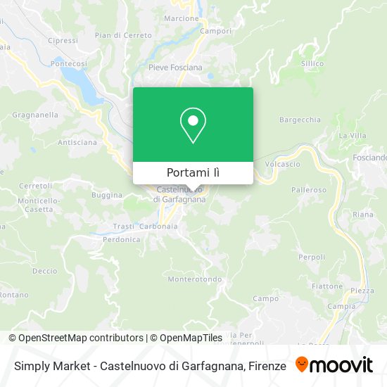 Mappa Simply Market - Castelnuovo di Garfagnana