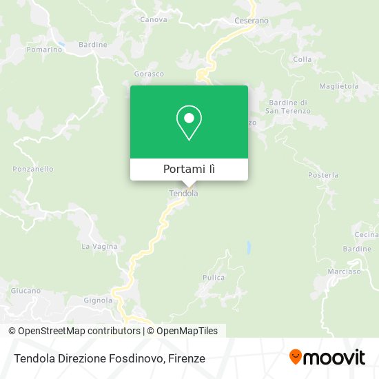 Mappa Tendola Direzione Fosdinovo